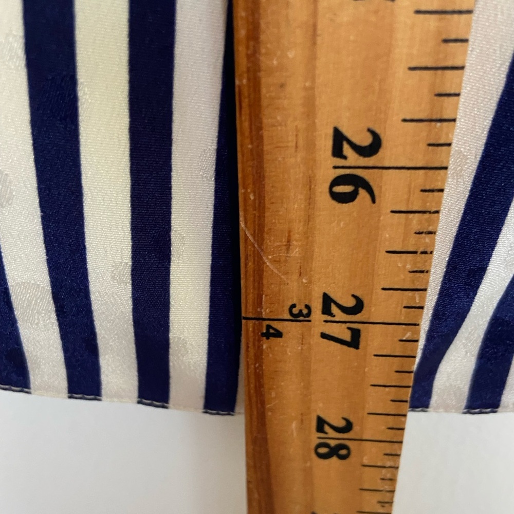 Leslie Fay Women's 80s 90s Satin Stripes Double Breasted Jacket Size 18 Nautical - Picture 10 of 11